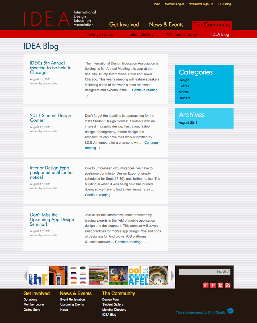 IDEA Blog List Page